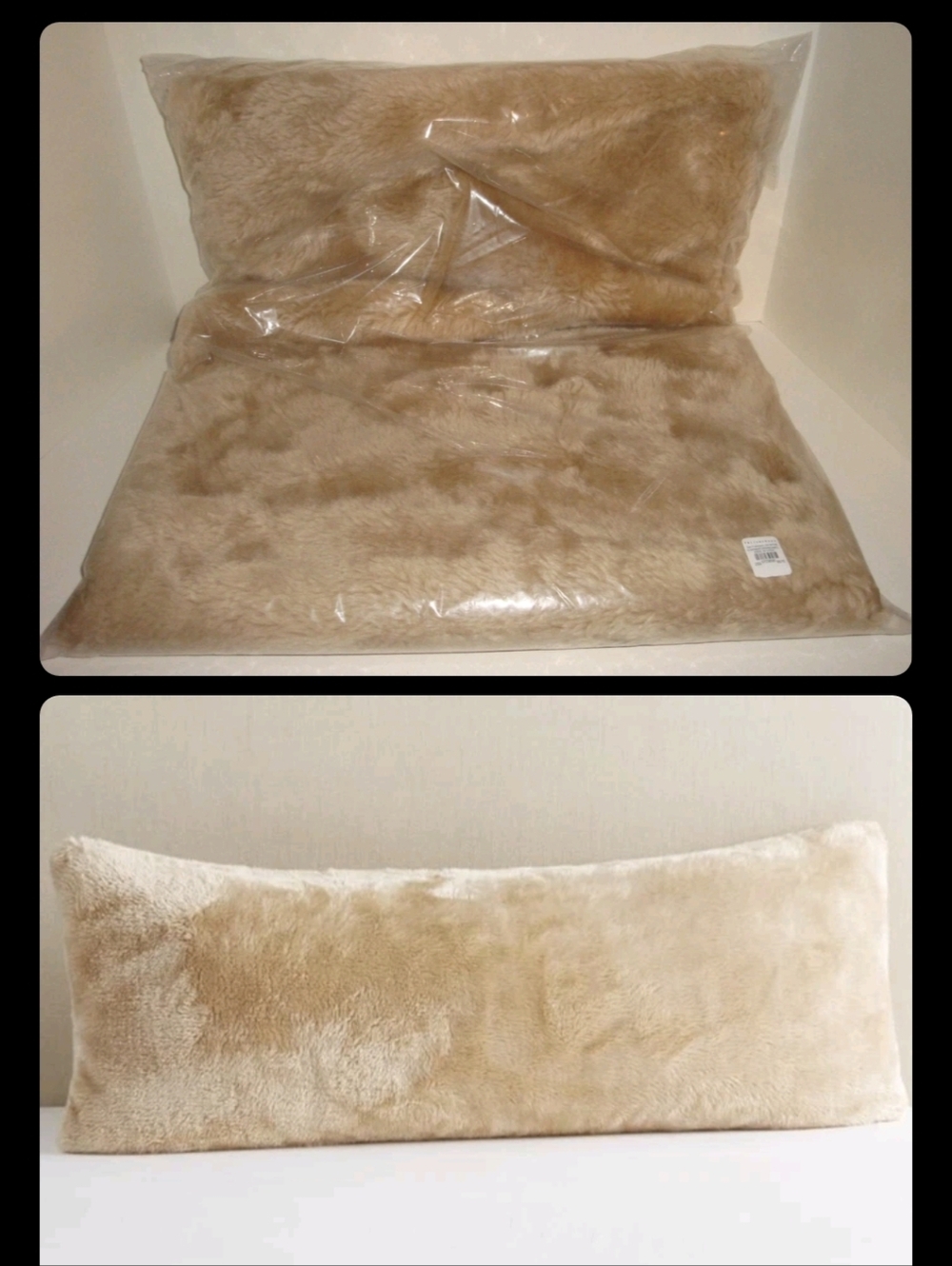 Pottery Barn Faux Fur Lumbar Pillow - Camel
